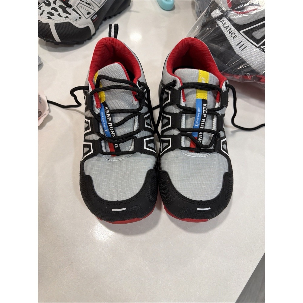 Hike Balance III Trail Running Shoes Grey Black Red Sneakers Size 39